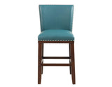Tiffany 24″ Counter Stool, Peacock Leatherette, Set of 2 by Steve Silver at Eve Furniture