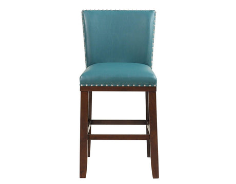 Tiffany 24″ Counter Stool, Peacock Leatherette, Set of 2 by Steve Silver at Eve Furniture
