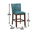 Tiffany 24″ Counter Stool, Peacock Leatherette, Set of 2 by Steve Silver at Eve Furniture