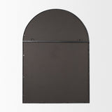Tiffany Brushed Black Metal Double Frame Arched Mirror by Mercana at Eve Furniture