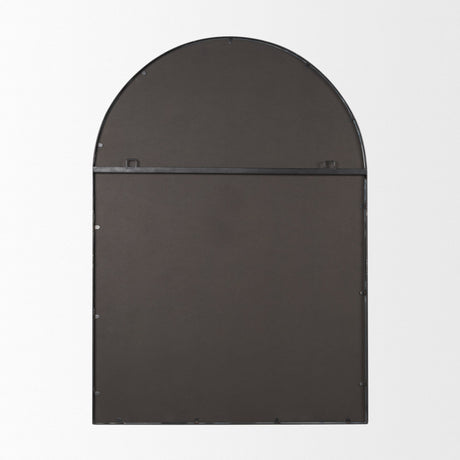 Tiffany Brushed Black Metal Double Frame Arched Mirror by Mercana at Eve Furniture