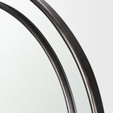 Tiffany Brushed Black Metal Double Frame Arched Mirror by Mercana at Eve Furniture