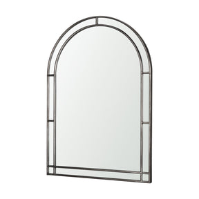 Tiffany Brushed Black Metal Double Frame Arched Mirror by Mercana at Eve Furniture