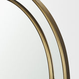 Tiffany Brushed Gold Double Frame Metal Arched Mirror by Mercana at Eve Furniture