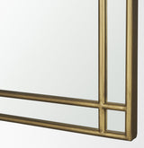 Tiffany Brushed Gold Double Frame Metal Arched Mirror by Mercana at Eve Furniture