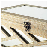 Tiffany (Set of 2) Off-White Wooden W/ Mirror Inlay Chevron Boxes by Mercana at Eve Furniture