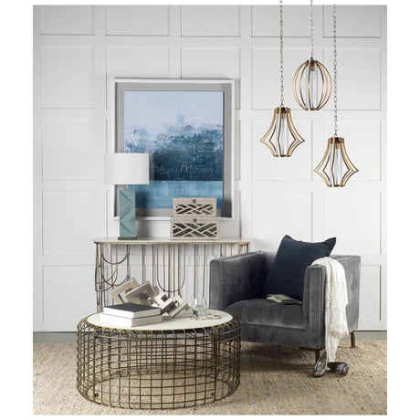 Tiffany (Set of 2) Off-White Wooden W/ Mirror Inlay Chevron Boxes by Mercana at Eve Furniture