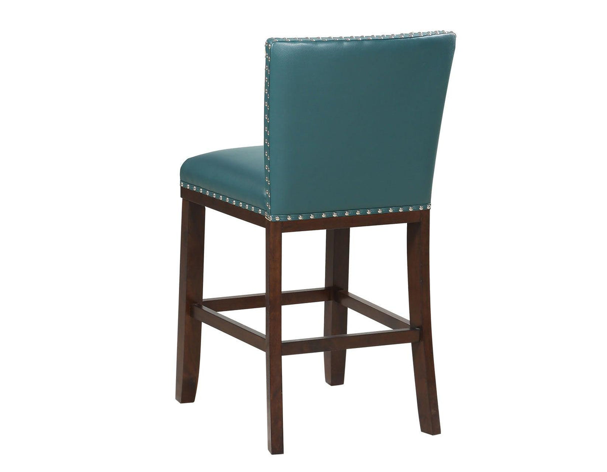 Tiffany 24″ Counter Stool, Peacock Leatherette, Set of 2 by Steve Silver at Eve Furniture