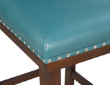 Tiffany 24″ Counter Stool, Peacock Leatherette, Set of 2 by Steve Silver at Eve Furniture