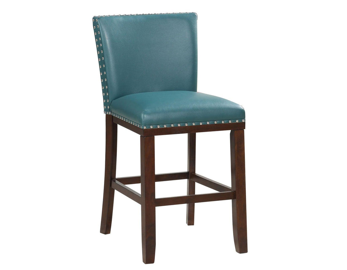 Tiffany 24″ Counter Stool, Peacock Leatherette, Set of 2 by Steve Silver at Eve Furniture
