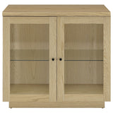 Tilbury Light Oak 2-Door Glass Front Accent Display Cabinet by Coaster at Eve Furniture