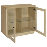 Tilbury Light Oak 2-Door Glass Front Accent Display Cabinet by Coaster at Eve Furniture