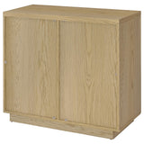 Tilbury Light Oak 2-Door Glass Front Accent Display Cabinet by Coaster at Eve Furniture