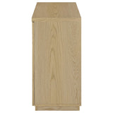 Tilbury Light Oak 2-Door Glass Front Accent Display Cabinet by Coaster at Eve Furniture
