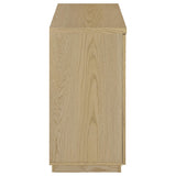 Tilbury Light Oak 2-Door Glass Front Accent Display Cabinet by Coaster at Eve Furniture