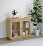 Tilbury Light Oak 2-Door Glass Front Accent Display Cabinet by Coaster at Eve Furniture