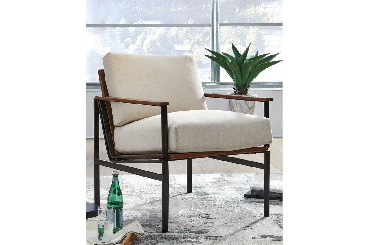 Tilden Ivory/Brown Accent Chair by Ashley at Eve Furniture