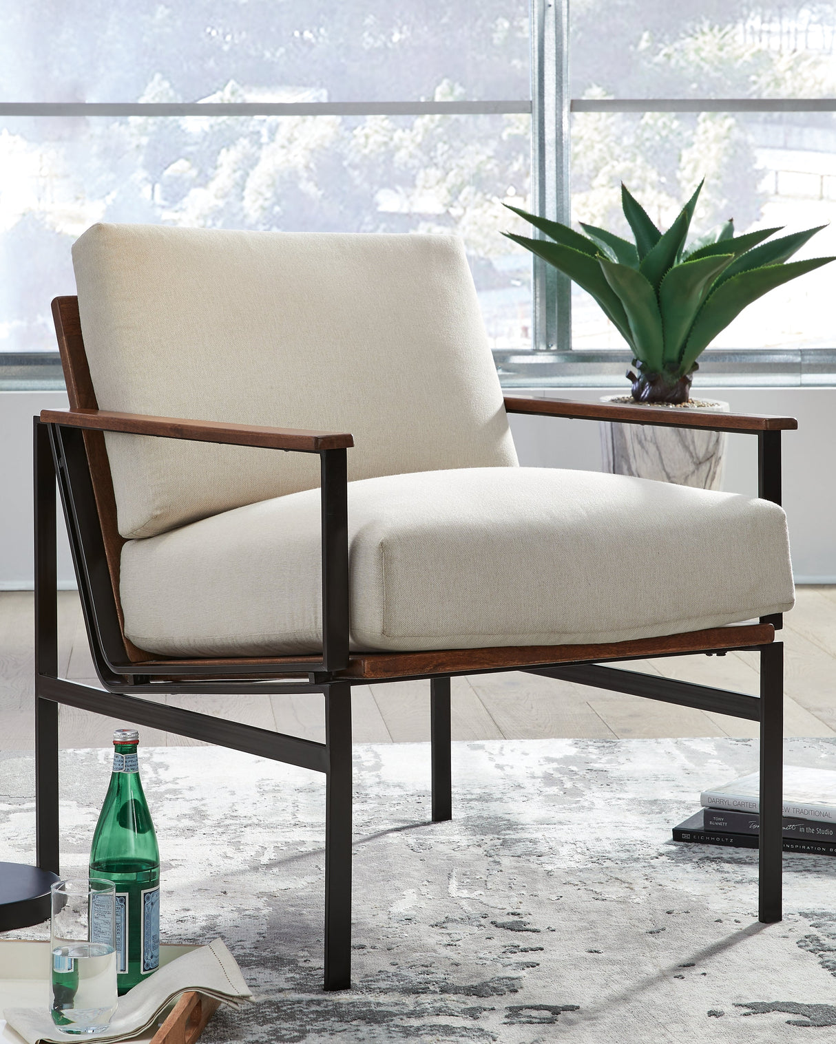 Tilden Ivory/Brown Accent Chair by ASHLEY FURNITURE at Eve Furniture