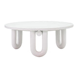 Tildy White Concrete Indoor / Outdoor Round Coffee Table by TOV Furniture at Eve Furniture