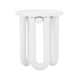 Tildy White Concrete Indoor / Outdoor Round Side Table by TOV Furniture at Eve Furniture