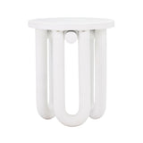 Tildy White Concrete Indoor / Outdoor Round Side Table by TOV Furniture at Eve Furniture