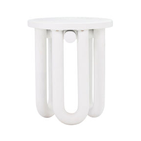 Tildy White Concrete Indoor / Outdoor Round Side Table by TOV Furniture at Eve Furniture