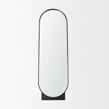 Tillie Oblong Matte Black Metal Standing Floor Mirror by Mercana at Eve Furniture