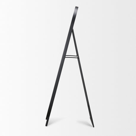 Tillie Oblong Matte Black Metal Standing Floor Mirror by Mercana at Eve Furniture