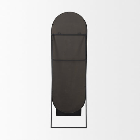 Tillie Oblong Matte Black Metal Standing Floor Mirror by Mercana at Eve Furniture