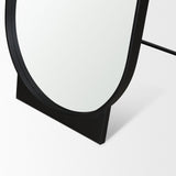 Tillie Oblong Matte Black Metal Standing Floor Mirror by Mercana at Eve Furniture