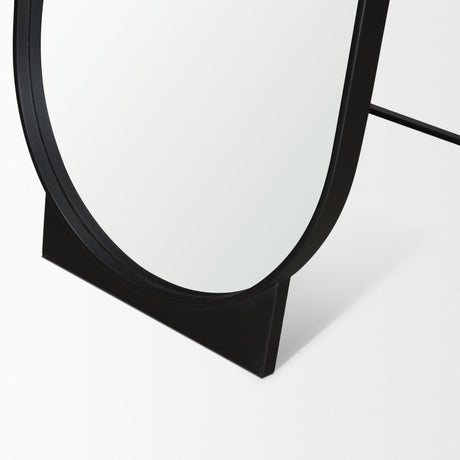 Tillie Oblong Matte Black Metal Standing Floor Mirror by Mercana at Eve Furniture