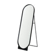 Tillie Oblong Matte Black Metal Standing Floor Mirror by Mercana at Eve Furniture