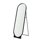 Tillie Oblong Matte Black Metal Standing Floor Mirror by Mercana at Eve Furniture