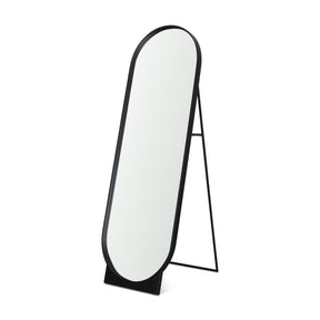 Tillie Oblong Matte Black Metal Standing Floor Mirror by Mercana at Eve Furniture