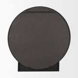 Tillie Round Brushed Gold Metal Frame Wall Mirror by Mercana at Eve Furniture