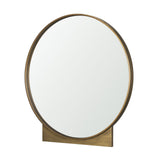 Tillie Round Brushed Gold Metal Frame Wall Mirror by Mercana at Eve Furniture