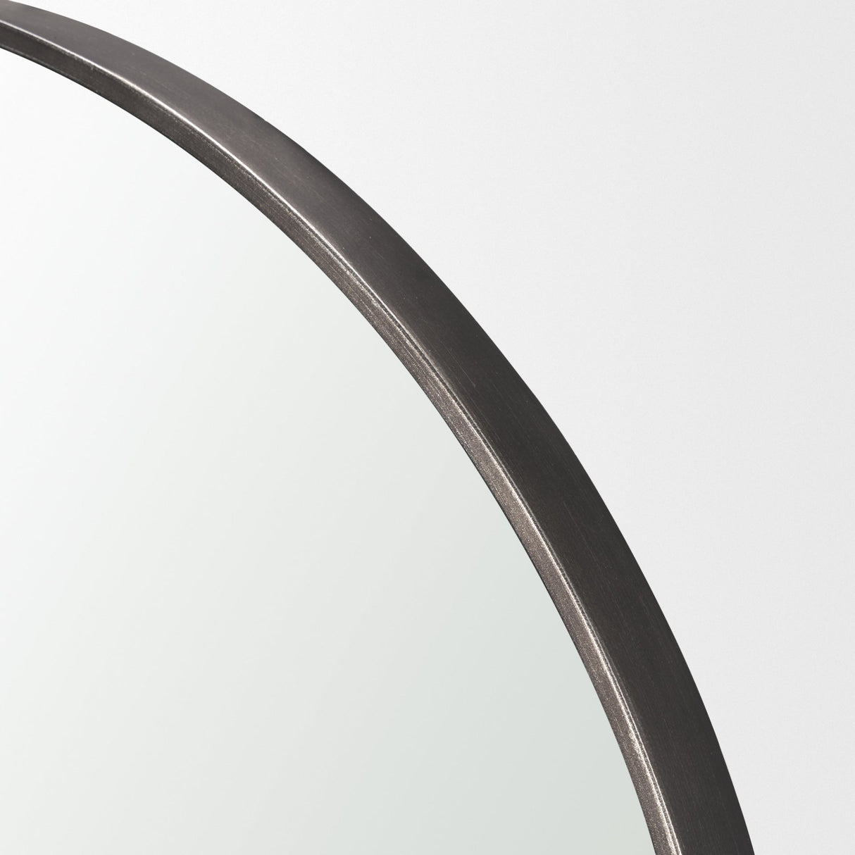 Tillie Round Gunmetal w/ Textured Metal Frame Wall Mirror by Mercana at Eve Furniture