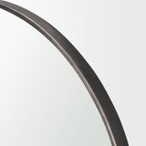 Tillie Round Gunmetal w/ Textured Metal Frame Wall Mirror by Mercana at Eve Furniture