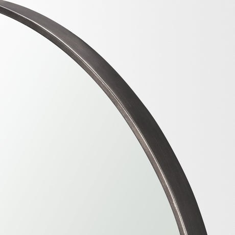 Tillie Round Gunmetal w/ Textured Metal Frame Wall Mirror by Mercana at Eve Furniture