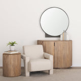 Tillie Round Gunmetal w/ Textured Metal Frame Wall Mirror by Mercana at Eve Furniture