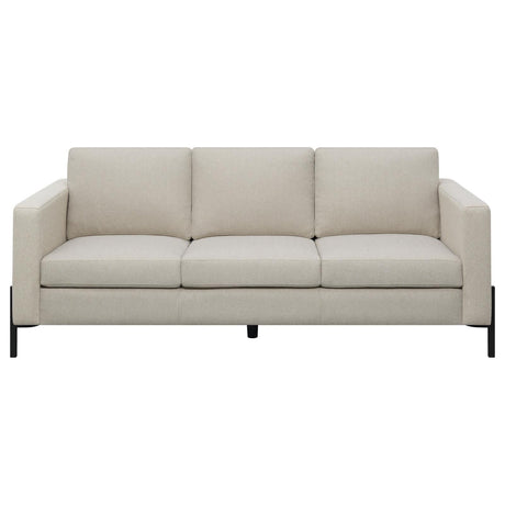 Tilly 2-piece Upholstered Track Arms Sofa Set Oatmeal