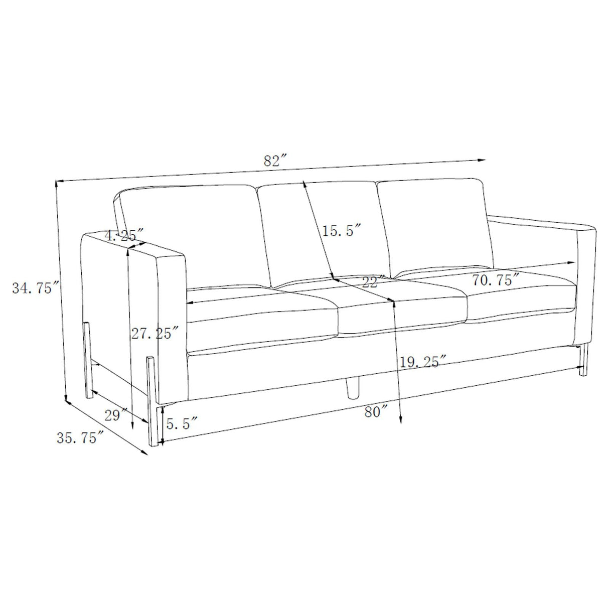 Tilly 3-piece Upholstered Track Arms Sofa Set Oatmeal