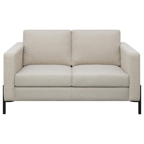Tilly Oatmeal 2-piece Upholstered Track Arms Sofa Set by Coaster at Eve Furniture