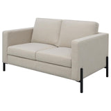 Tilly Oatmeal Upholstered Track Arms Loveseat by Coaster at Eve Furniture