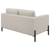 Tilly Oatmeal Upholstered Track Arms Loveseat by Coaster at Eve Furniture