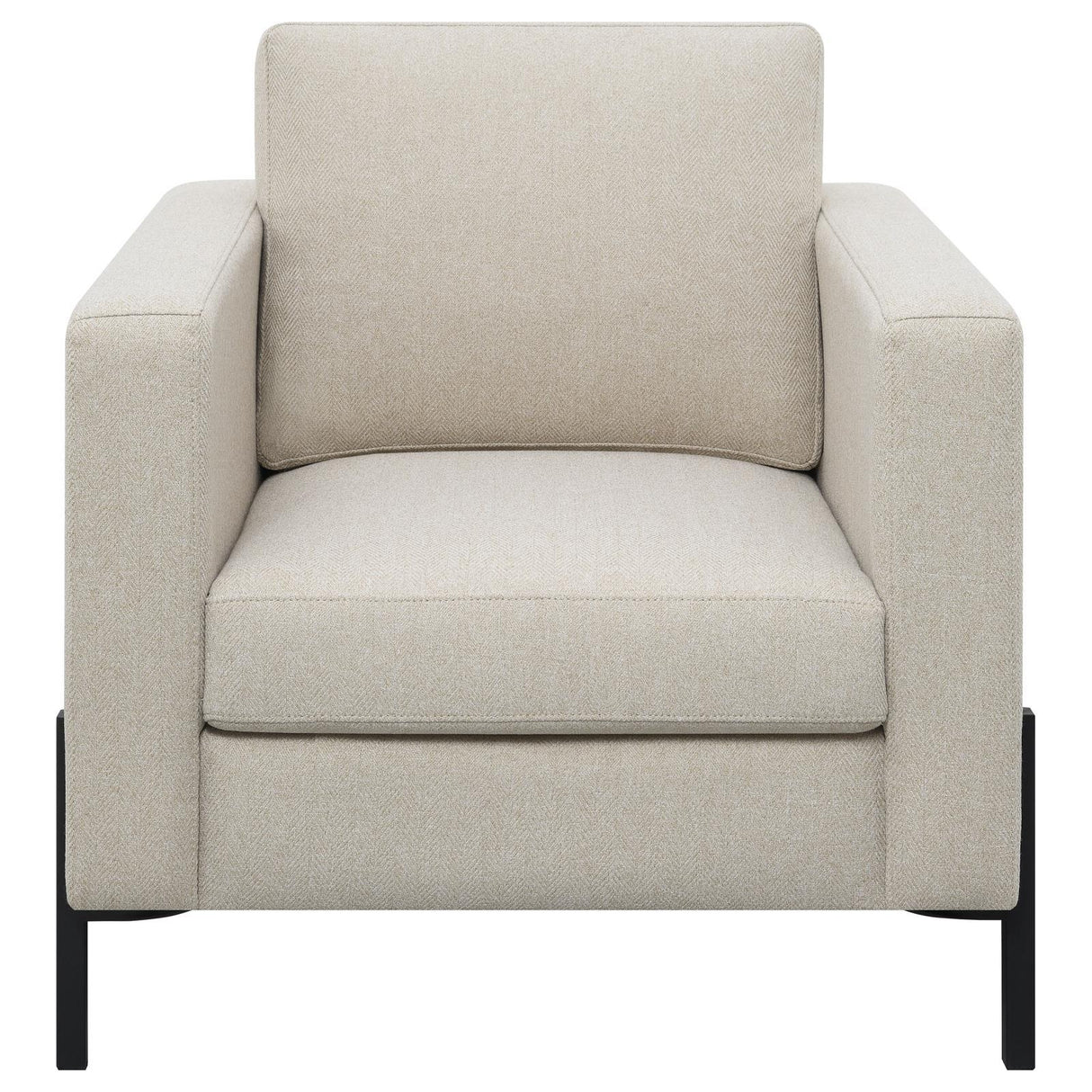 Tilly Upholstered Track Arms Chair Oatmeal by Coaster at Eve Furniture