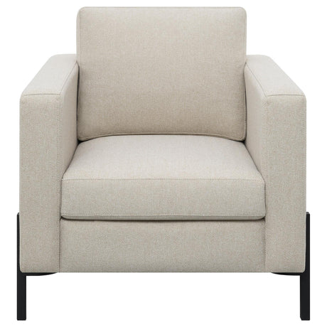 Tilly Upholstered Track Arms Chair Oatmeal by Coaster at Eve Furniture