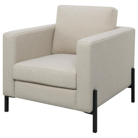Tilly Upholstered Track Arms Chair Oatmeal by Coaster at Eve Furniture