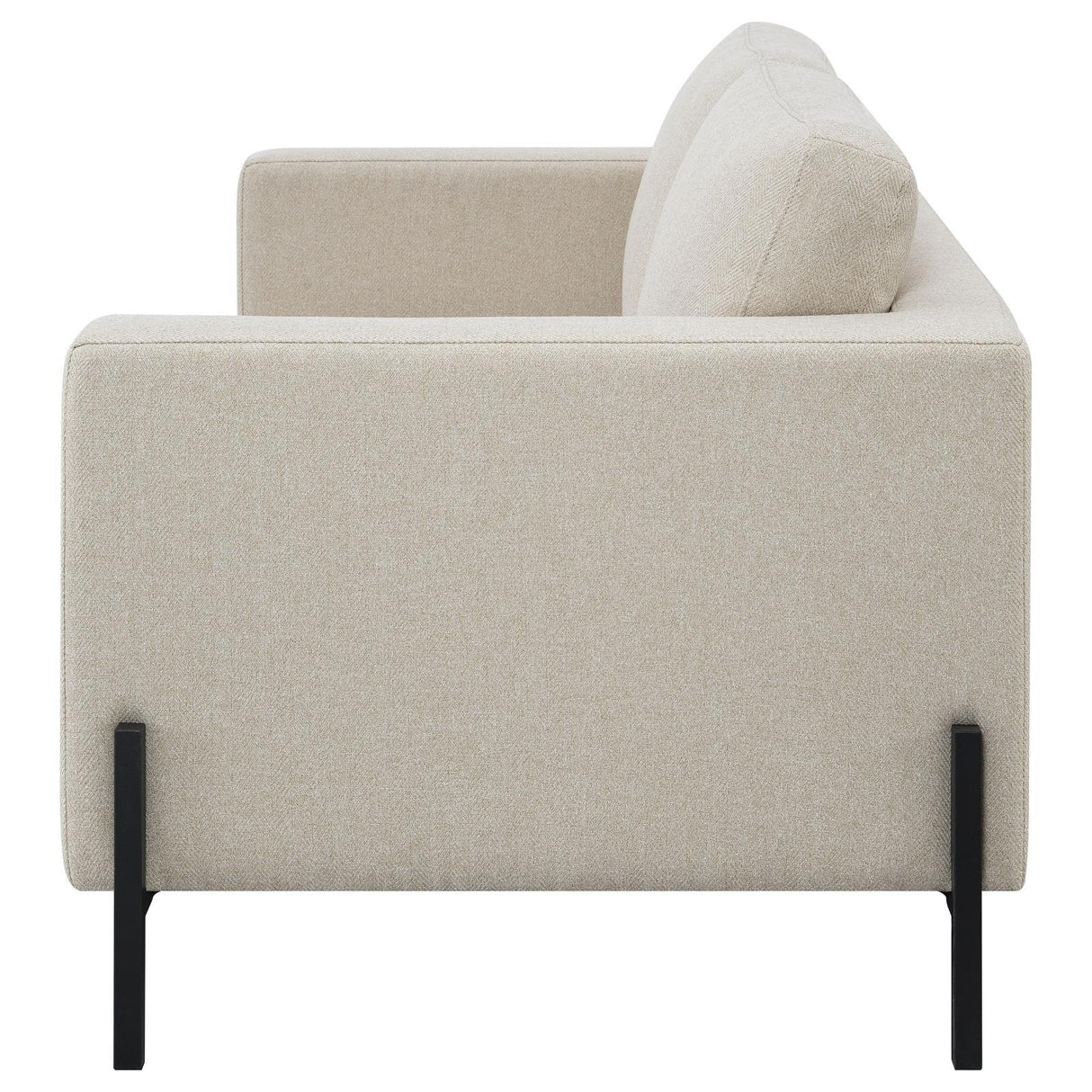 Tilly Oatmeal Upholstered Track Arms Loveseat by Coaster at Eve Furniture
