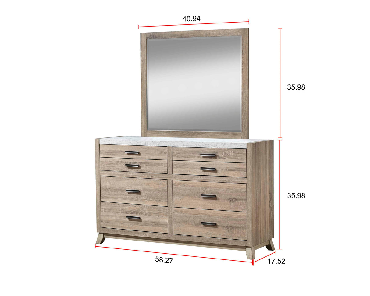 Tilston Natural Dresser Mirror by Crown Mark at Eve Furniture